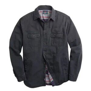 FAHERTY | Black Stretch Organic Cotton Blanket Lined CPO Military Jacket